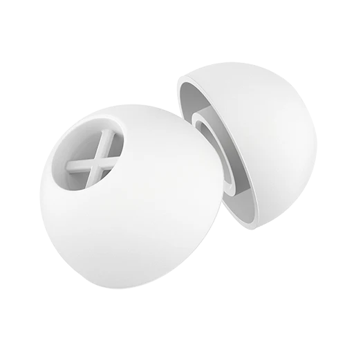 SILICONE EAR ADAPTER "M", WHITE, 5PAIR